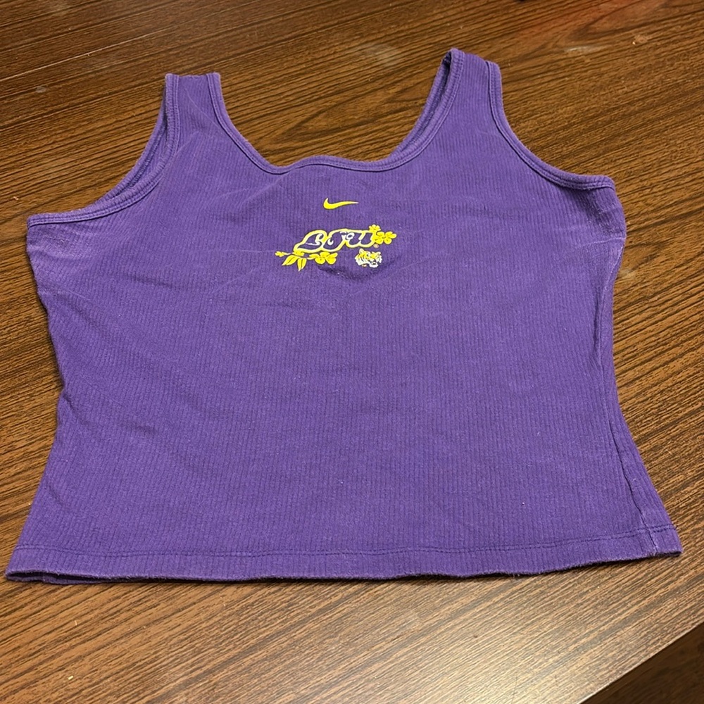 Ladies LSU Athletic Fitted Tank
Size Small Purple